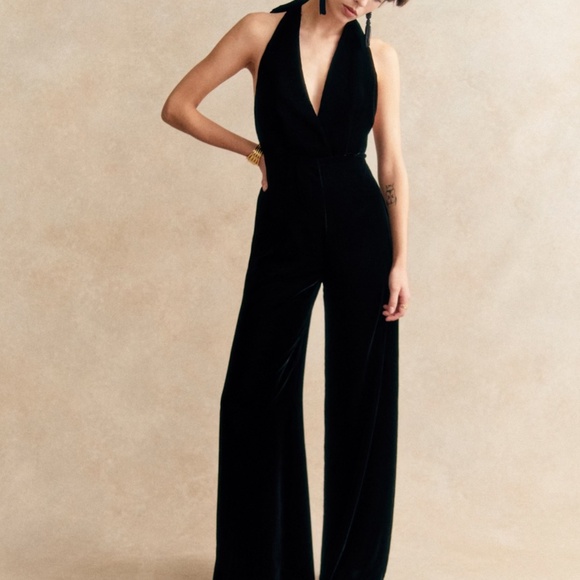 Sezane Shanice Jumpsuit Black - Size 38 - Picture 2 of 4